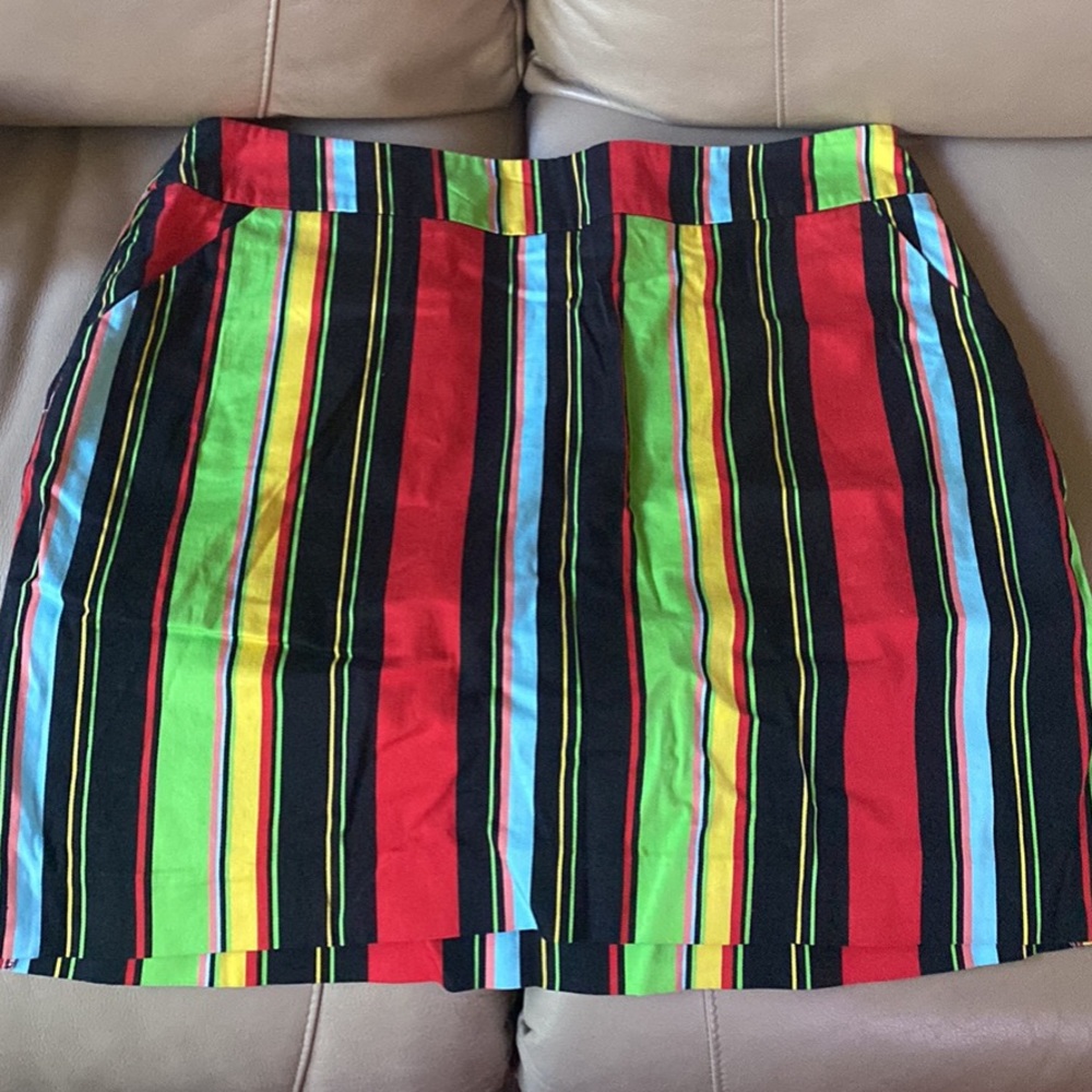 LoudMouth Golf Women Striped Pattern Multicolor Skort Skirt Size 8 Pockets